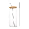 thumbnail image 2 of 16oz Cola Cup Wooden Lid Borosilicate Glass Straw Mug High Color Transparent Mugs Straw Mug With Lid Coffee Milk Mug, 2 of 6