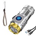 thumbnail image 2 of RXIRUCGD Flashlight Bright Rechargeable Ultra-bright Small Portable Outdoor Lighting Shooting Household Mini Three-eye Small Steel, 2 of 3