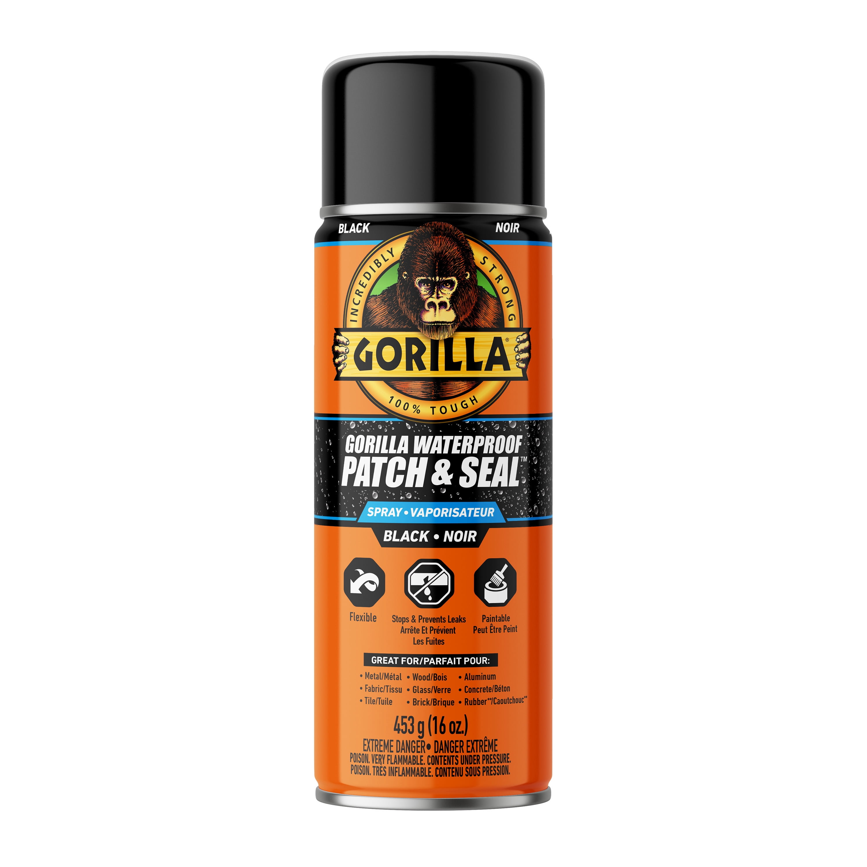 Gorilla Waterproof Patch & Seal Spray 453g, Black