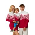 thumbnail image 1 of Fortune Family Matching Christmas Sweaters, Snowflake Print Knitted Pullovers Contrast Color Long Sleeve Turtleneck Sweater, 1 of 9