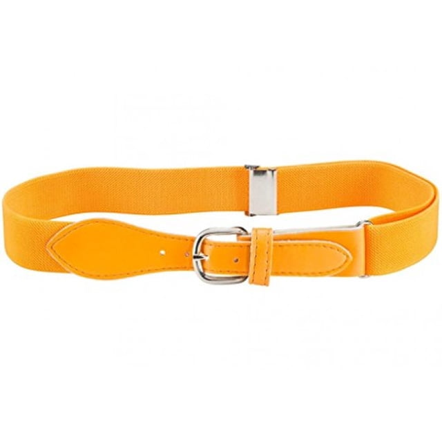 Kids Elastic Adjustable Strech Belt with Leather Closure - Orange