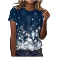 thumbnail image 1 of Dealovy T-Shirts pour Femmes Décontractés à Manches Courtes Tuniques Imprimées Col Ras du Cou Été Amples Confortables Blouses, 1 of 4