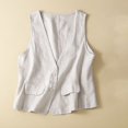 thumbnail image 2 of Gilet Sans Manches en Denim Coton et Lin pour Femmes, Tendance Décontractée, Cardigan Sans Manches en Denim, 2 of 10