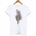 thumbnail image 3 of LSLJS T-Shirts pour Femmes Mode Femmes T-Shirt à Manches Courtes Imprimé Plume Haut Décontracté Tee Blouse, 3 of 3