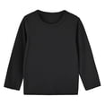 thumbnail image 1 of T-Shirt à Manches Longues pour Enfants Col Ras du Cou Garçon Fille Coton Doux T-Shirts de Base Décontractés Unis T-Shirts Hauts 1-13 Ans (5-6 Ans, Noir), 1 of 2