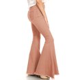 thumbnail image 2 of Feinuhan Women's High Waisted Bell Bottom Flared Jeans, Peach, Small, 2 of 5