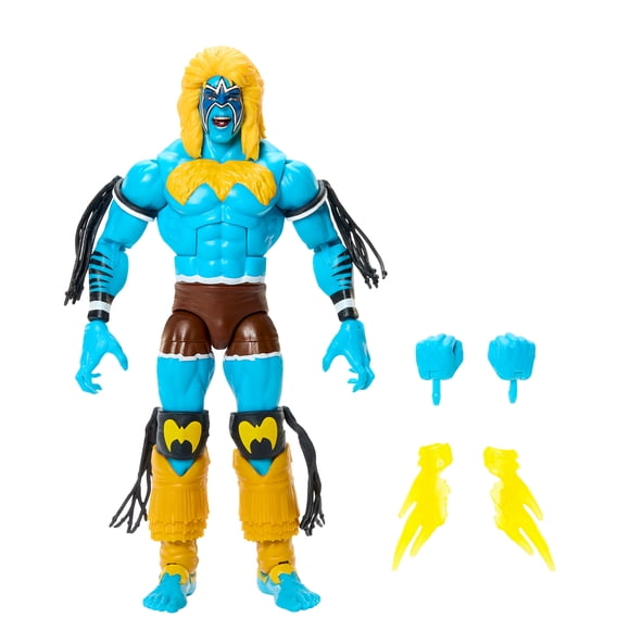 WWE x Street Fighter figurine articulée Ultimate Warrior et accessoires, coffret mashup Player 2 de collection 15 cm