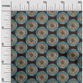 thumbnail image 2 of oneOone Velvet Turquoise Blue Fabric Asian Mandala Craft Projects Decor Fabric Printed By The Yard 58 Inch Wide, 2 of 4