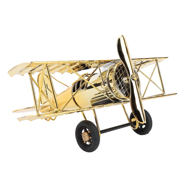 Metal Airplane Ornament Retro Model Figurine Home Decor Vintage Iron, Craft Gift TV Cabinet Study Living Room Decoration