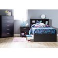 thumbnail image 3 of South Shore Fusion Twin Mates Bed with 3 Drawers, in Pure Black, 3 of 9