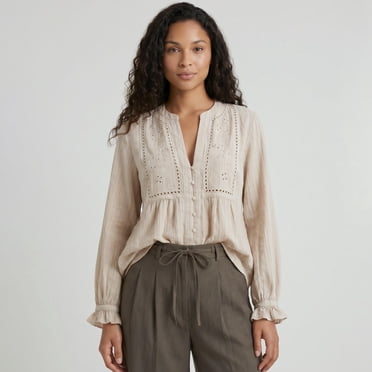 Devoted, Embroidered Blouse, Sizes XS-XL