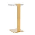 thumbnail image 3 of Table d'appoint Take Me Home avec plateau en marbre blanc et base en aluminium blanc, 3 of 3