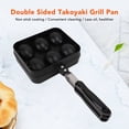 thumbnail image 4 of Poêle à Takoyaki Antiadhésive 6 Trous, Conduction Thermique Uniforme Poêle à Takoyaki Double Face Poignée Confortable pour Raviolis, 4 of 8