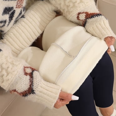 Meichang Leggings Doublés en Molleton pour Femmes, Collants Thermiques Chauds d'Hiver, Taille Haute, Extensibles, Pantalons de Yoga, Leggings pour Temps Froid pour Femmes, Contrôle du Ventre
