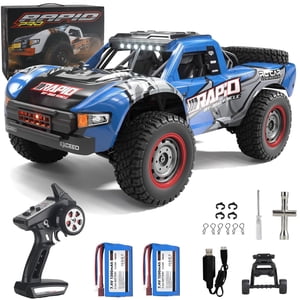 RC Voitures 1:14 RC Camion 30 MPH 4WD Télécommande Voiture Tout Terrain Trophée Voiture pour Adultes Jouets Garçons Rapide Off-Road RC Buggy Big Short Course Monster Truck avec 2 Piles