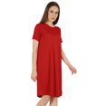 thumbnail image 2 of Inkmeso Robe T-Shirt d'Été Décontractée Unie pour Femmes, Coupe Ample, Tunique à Manches Courtes, Robe de Nuit, 2 of 7