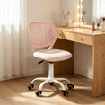 thumbnail image 2 of Homy Casa Pink Kids Desk Chair, Adjustable Swivel Small Task Chair with Wheels, Armless Study Chair for Bedroom, 2 of 10