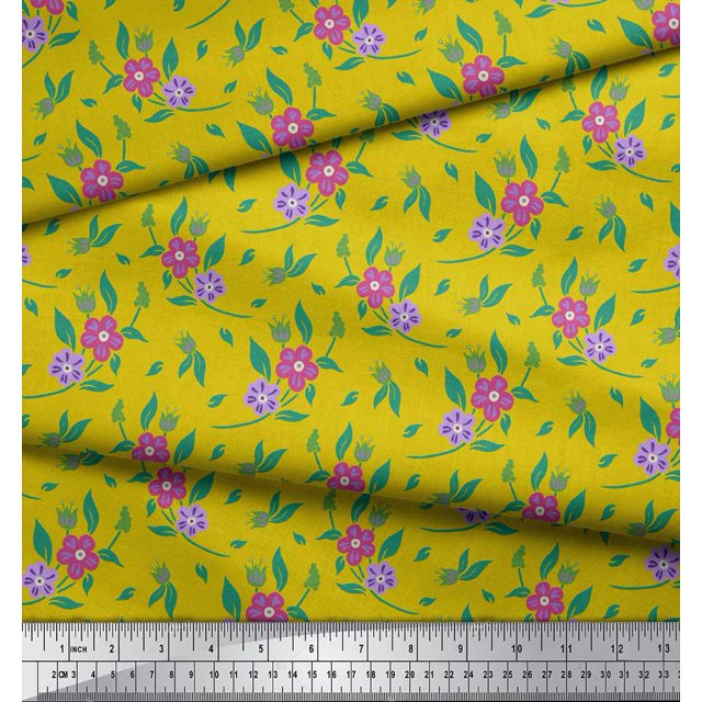 Soimoi Gray Moss Georgette Fabric Diamond Geometric Print Sewing Fabric Yard 42 Inch Wide