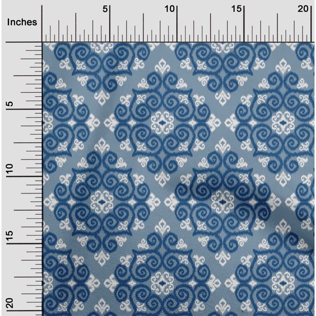 oneOone Tissu Georgette Viscose Tourbillon Ikat Décor Tissu Imprimé 42 Pouces de Large
