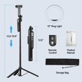 thumbnail image 3 of 70.9" Auto Face Tracking Tripod 360&Acirc;&deg; Rotation with 10" Ring Light, Phone Tripod & Selfie Stick with Remote for Cell Phone 4"-7", Motion Sensor Ph, 3 of 6