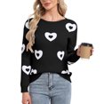 thumbnail image 4 of Yuyuzo Chandails pour Femmes Saint-Valentin Col Rond Manches Longues Chemises Amples Décontractées Confortables Tricot Chandail Tops, 4 of 6