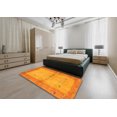 thumbnail image 4 of Ahgly Company Indoor Rectangle Contemporary Neon Orange Oriental Area Rugs, 2' x 5', 4 of 6