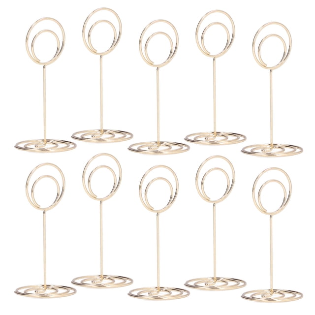 10Pcs Table Number Holder Wedding Note Holder Circle Business Card Holder Ornaments Cute Shape Elegant Electroplating Charming