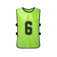 thumbnail image 3 of 12-Piece Adult Team Training Pinnies Set: 6 Fluorescent Green & 6 Pink Mesh Vests with Clear Front/Back Numbers - Breathable, Absorbent Polyester for Football, Basketball, Volleyball & Team Sports -, 3 of 6