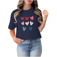 thumbnail image 4 of TIMIFIS T-Shirts de la Saint-Valentin pour Femmes Été Décontracté Manches Courtes Col Rond Imprimé Cœur d'Amour, 4 of 4