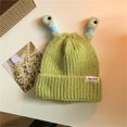 thumbnail image 5 of XZNGL Frog Eye Knit Hat with Light-Up Antennas, Cotton Beanie for Outdoor Wear, Retractable Flashing Eyes, Unisex Cold Weather Accessory for Street Use, 5 of 5