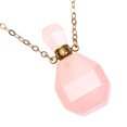 thumbnail image 2 of MasteelfCA Natural Crystal Fluorite Wishing Bottle Perfume Essential Oil Bottle Pendant Necklace Accessories Colorful Hanging Container (Pink, with Metal Chain), 2 of 7