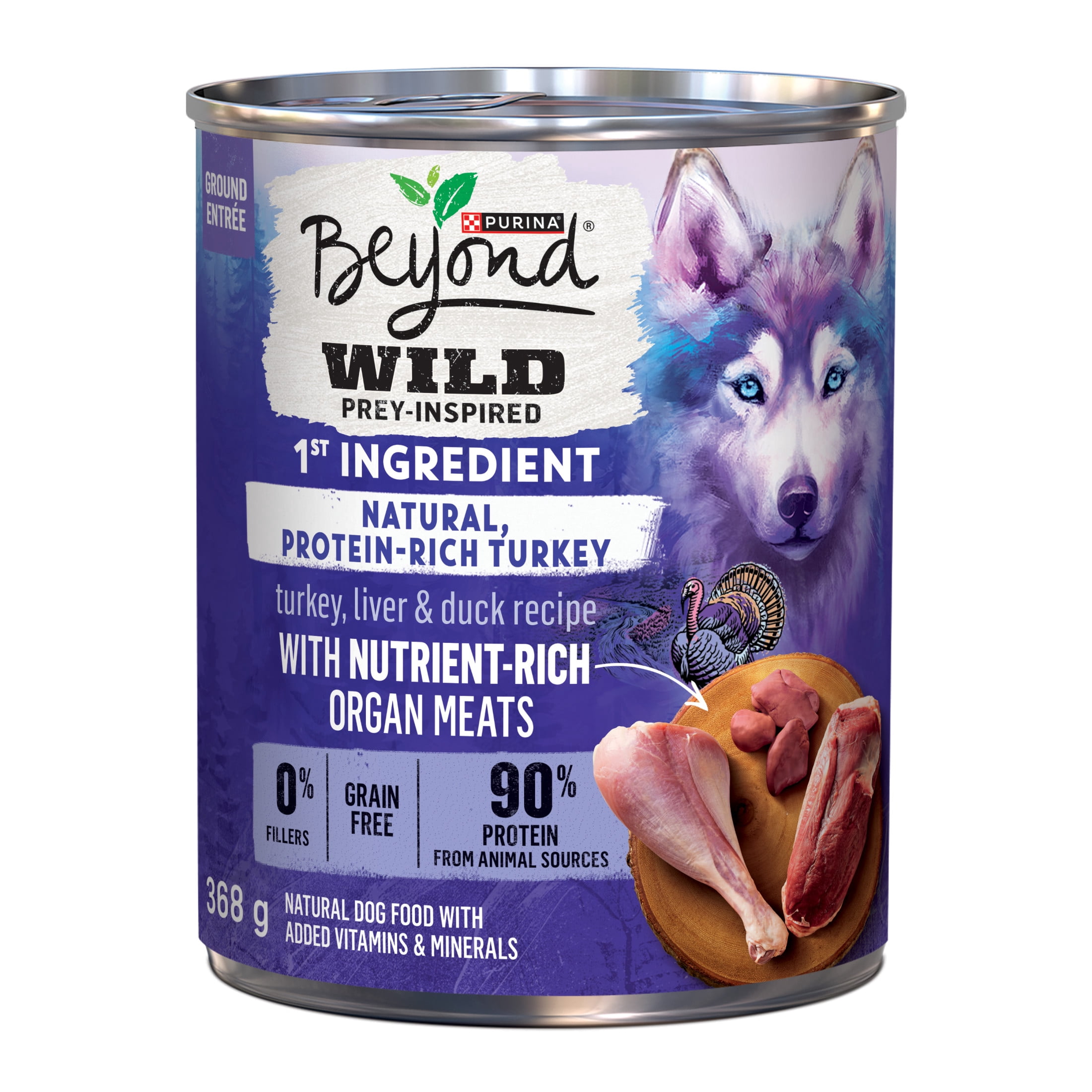 Beyond Wild Turkey, Liver & Duck Recipe, Wet Dog Food 368 g
