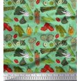 thumbnail image 1 of Soimoi Velvet Fabric Dot & Mix Vegetable Print Sewing Fabric Yard 58 Inch Wide, 1 of 3