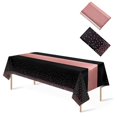 thumbnail image 2 of 1 Pack Plastic Table Cloth Cover + 1 Pack Satin Table Runner for Parties  Disposable Tablecloth for Rectangle Tables  Birthday Wedding Graduation Mather Valentine‘s Day Christmas Party Su, 2 of 8