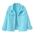 thumbnail image 1 of jsaierl Women Spring And Autumn Coats Warm Solid Long Sleeve Denim Jacket Outerwear, 1 of 5