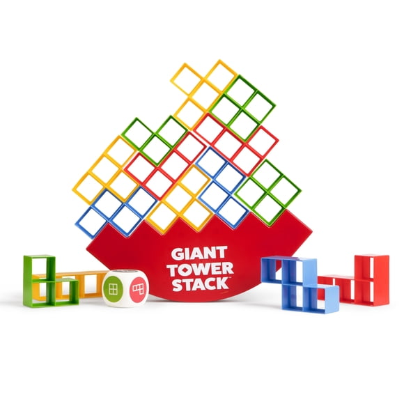 Giant Tower Stack by What Do You Meme?, Jumbo Block Game for Outdoor Play for Kids and Adults Ages 8+