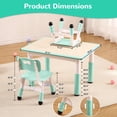 thumbnail image 4 of Kids Table and Chairs Set, Height Adjustable Desk With 4 Seats for Ages 2-10,Arts & Crafts Table,Graffiti Desktop, Non-Slip Legs, Max 300lbs, Children Multi-Activity Table for Classrooms,Daycares,Home, 4 of 9