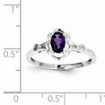 thumbnail image 2 of Bague en Argent Sterling 925 Rhodié avec Améthyste et Diamant, 2 of 2