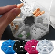 Sentmoon Supplement Organizer Pill Case Portable Box, Color Transparent Storage Box, 7-day Storage Box, 7-Day Round Box Case Storage Dispenser Organizer