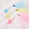 thumbnail image 2 of Faux Feather Cat Wand Interactive Beaded Cat Teaser Kitten Play Wand with Bell, 2 of 10