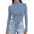 thumbnail image 1 of Women'S Long Sleeve Shirts Fall Fashion Basic Thermal Underwear Tops Winter Clothes Royal Blue L, 1 of 9