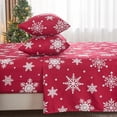 thumbnail image 2 of Gogreen 4PC Christmas Sheet Set Deep Pocket Fit 17", Breathable Microfiber Soft Queen Size Bed Sheet Set, Christmas Decor Christmas Gift - Christmas Snowflake, 2 of 8