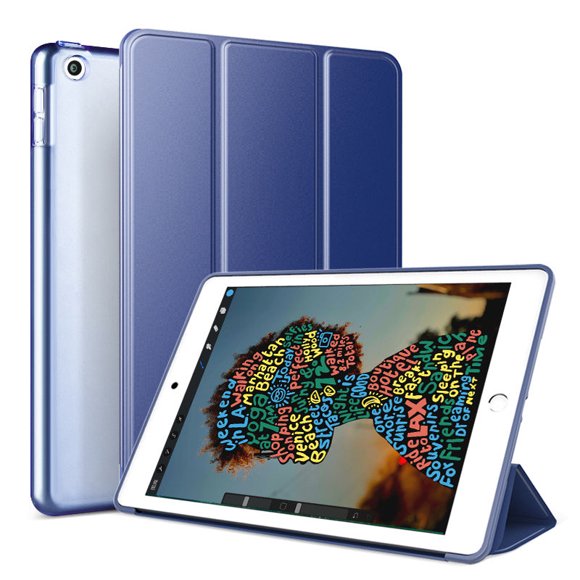 PANDACO Navy Leather Folio Case with Smart Cover for iPad Pro 11-inch (2018)