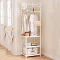 thumbnail image 4 of JMYHOAM Storage Bags Coat Rack Freestanding Closet Organizer Hall Tree With 2 Storage Shelves Corner Storage Organizer For Entryway Bedroom Home Storage, 4 of 7