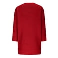 thumbnail image 4 of Qertyioot Chandail pour Femme Grande Taille Col Rond Tricot Élégant Manches 3/4 Chemise Confortable, 4 of 6