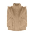 thumbnail image 4 of Veste Sans Manches à Capuche pour Femme, Décontractée, Unie, à Col à Revers, avec Ourlet Élastique pour le Printemps et l'Été, 4 of 8
