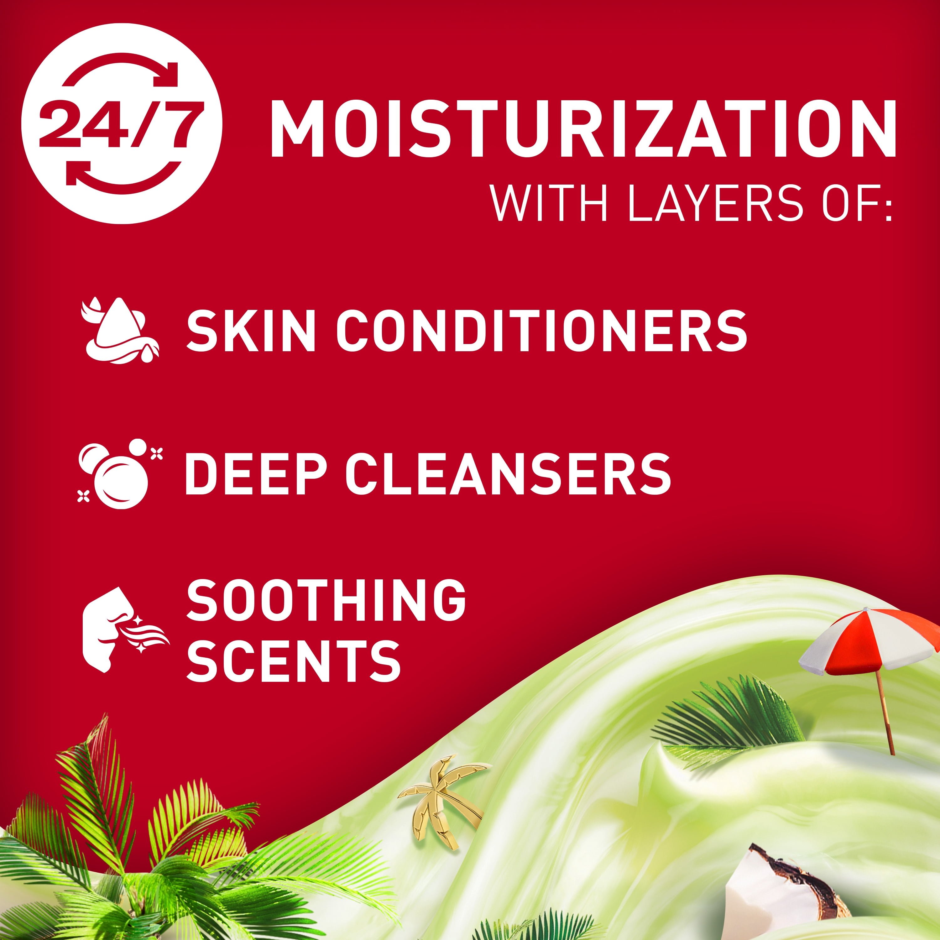 Nettoyant pour le corps pour hommes Old Spice Super Hydratation, Fiji avec palmier et noix de coco, hydratation régénératrice 24 heures sur 24, 7 jours sur 7, 591 mL (20 oz)
