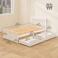 thumbnail image 3 of HOMCOM Wood Twin Bed Frame, Pine Platform Bed Frame with Drawers, White, 3 of 10
