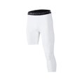 thumbnail image 2 of Mens 3/4 Compression Pants Workout Leggings Tights Base Layer Pants for Running XL White Left Long, 2 of 8
