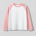 thumbnail image 2 of Floleo T-Shirts à Manches Longues Raglan Unisexes pour Enfants Printemps Automne Hiver T-Shirts à Blocs de Couleur Col Rond Décontractés Vêtements de Sport pour Enfants 1-15 Ans (Rose#1,7 Ans), 2 of 6